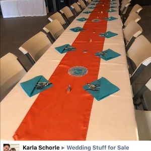 Teal Napkins and Table Runners